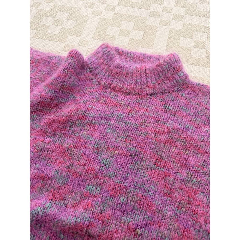 Vintage Mohair Wool Blend Sweater Size Large Boxy Cozy Fit Hand Sewn - Picture 5 of 7